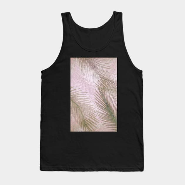 PASTEL FEATHERS PALM TROPICAL MUTED EXOTIC BEACH DESIGN Tank Top by jacquline8689